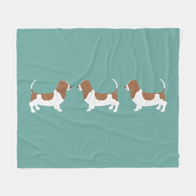 Basset Hound Fleece Blanket (Vorderseite (Horizontal))