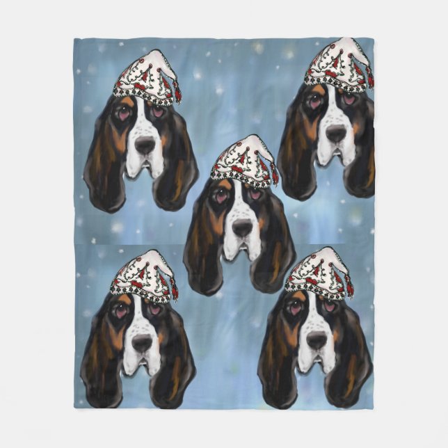 BASSET HOUND FLEECEDECKE (Vorderseite)