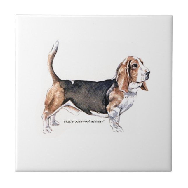 Basset Hound Fliese (Vorderseite)