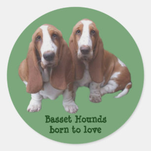 Basset Hound-Freund-Aufkleber Runder Aufkleber