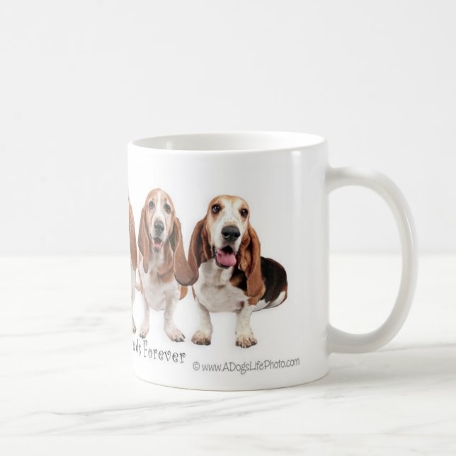 Basset Hound-Freunde für immer Kaffeetasse (Rechts)