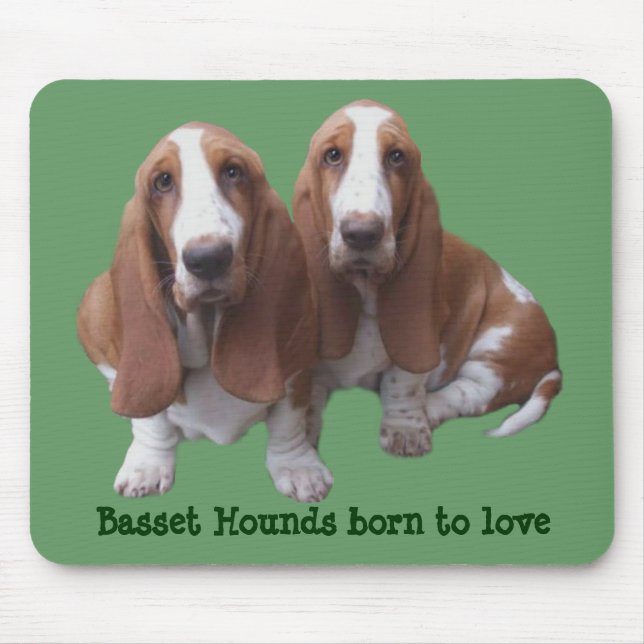 Basset Hound-Freunde Mousepad (Vorne)