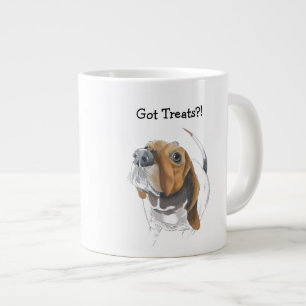 Basset Hound Funny Color Illustration Jumbo-Tasse
