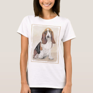 Basset Hound Gemälde - Süße originelle Hundekunst T-Shirt