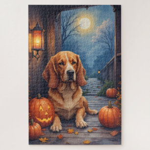 Basset Hound Gemütliche Veranda Halloween Kunst Puzzle
