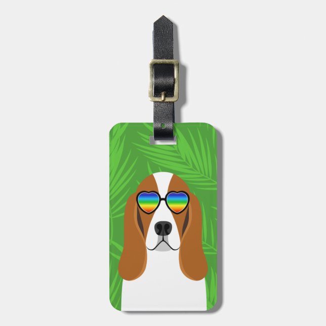 Basset Hound Gepäckanhänger (Vorderseite vertikal)