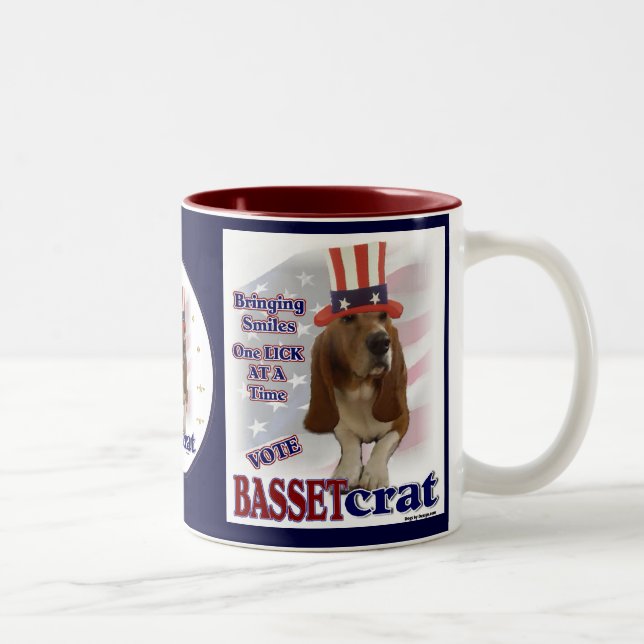 Basset Hound-Geschenke Zweifarbige Tasse (Rechts)