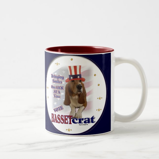 Basset Hound Geschenke Zweifarbige Tasse (Rechts)