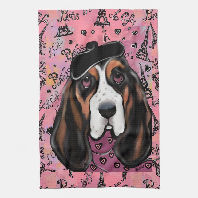 Basset Hound Geschirrtuch (Vertikal)