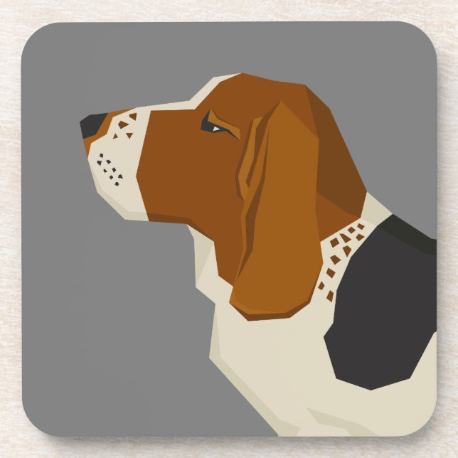 Basset Hound Getränkeuntersetzer (Vorderseite)