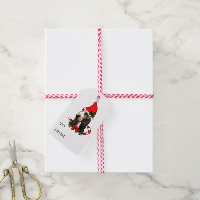 Basset Hound Gift Tags Geschenkanhänger (Mit Garn)