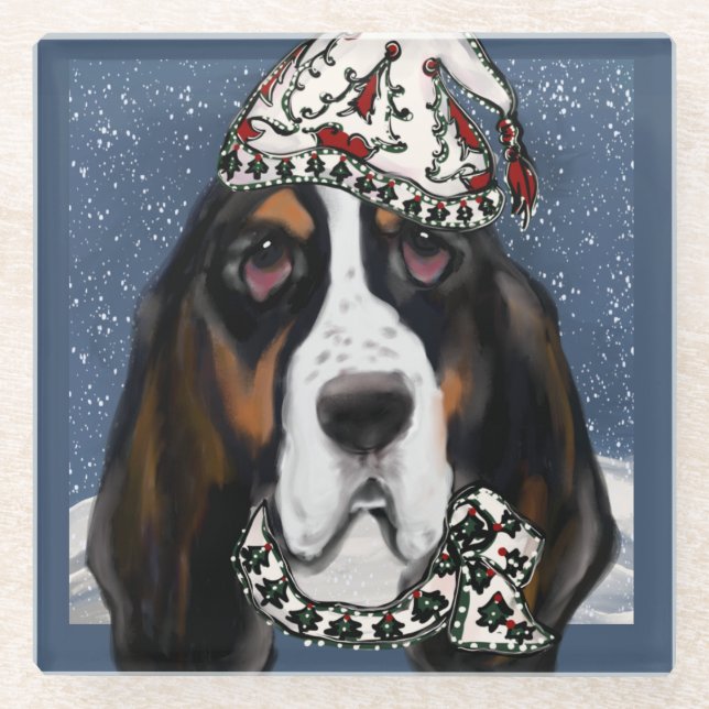 BASSET HOUND GLASUNTERSETZER (Vorderseite)