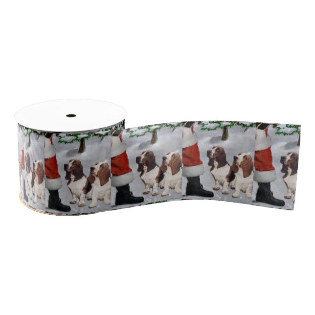 Basset Hound glauben Weihnachten Ripsband (Spule)