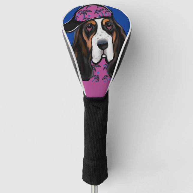 Basset Hound Golf Headcover (Vorderseite)