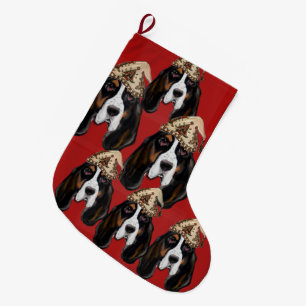 BASSET HOUND GROßER WEIHNACHTSSTRUMPF