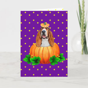 Basset Hound Halloween Jack-O-Lantern Karte