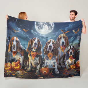 Basset Hound Halloween Spooky Fleecedecke