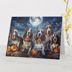 Basset Hound Halloween Spooky Karte