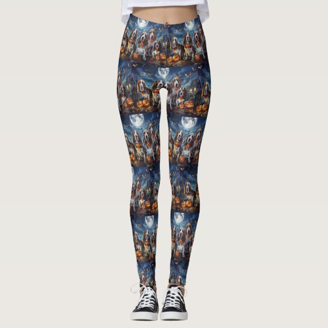 Basset Hound Halloween Spooky Leggings (Vorderseite)