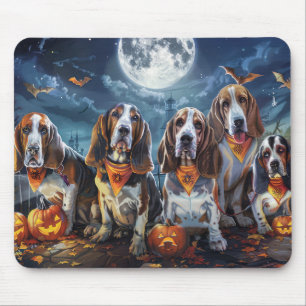 Basset Hound Halloween Spooky Mousepad