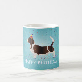 Basset Hound Happy Birthday Design Kaffeetasse