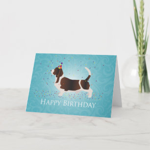 Basset Hound Happy Birthday Design Karte