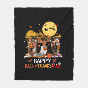 Basset Hound Happy Hallothanksmas Halloween Danke Fleecedecke