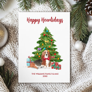 Basset Hound Happy Howlidays Card Feiertagskarte