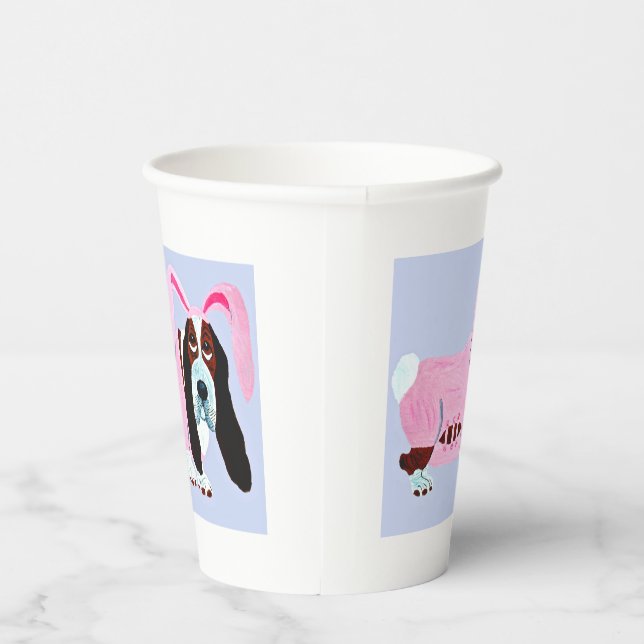 Basset Hound Hase Papierbecher (Rechts)