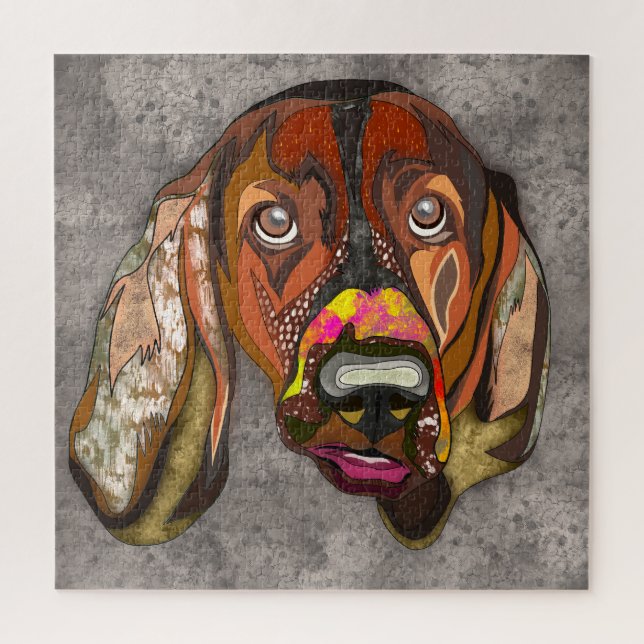 Basset Hound hässlich gegenüber Jigsaw Puzzle (Vertikal)