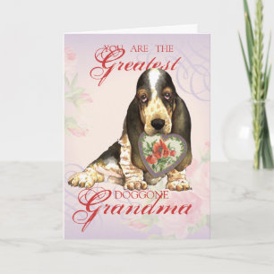 Basset Hound Herz Grandma Karte
