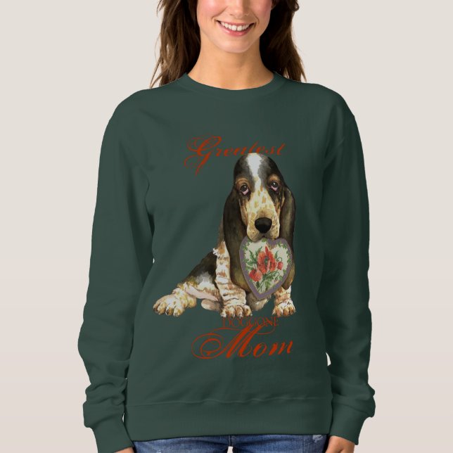 Basset Hound Herz Mama Long Sleeve T - Shirt (Vorderseite)