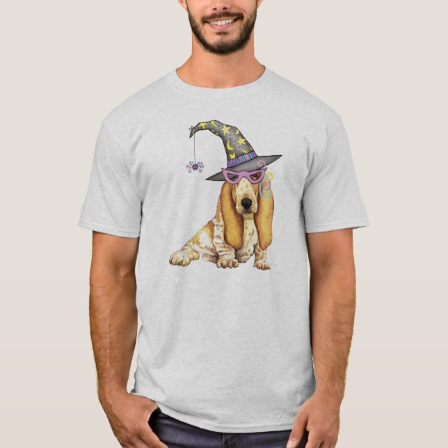 Basset Hound-Hexe T-Shirt (Vorderseite)