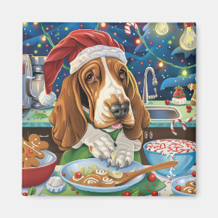 Basset Hound Holiday Baking: Festliche Weihnachten Magnet
