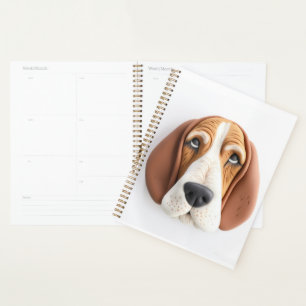 Basset Hound Hund 3D Inspiriert Planer