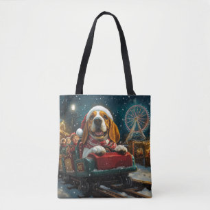 Basset Hound Hund Achterbahn Weihnachten