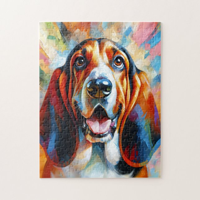 Basset Hound Hund Acrylic Print Dog Lover Geschenk Puzzle (Vertikal)