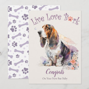 Basset Hound Hund Adoption, Gotcha Tag Karte
