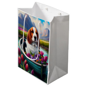 Basset Hound Hund auf einem Paddel: Ein landschaft Mittlere Geschenktüte