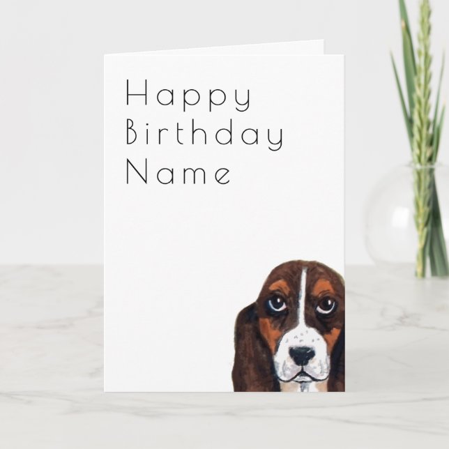 Basset Hound Hund Deko Birthday Karte (Vorderseite)