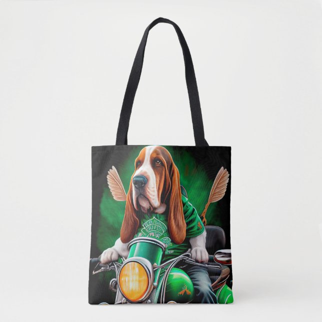 Basset Hound Hund Fahrrad St. Patrick's Day (Vorderseite)