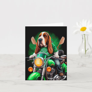Basset Hound Hund Fahrrad St. Patrick's Day Karte