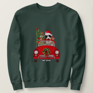 Basset Hound Hund fährt Auto Weihnachten Sweatshirt