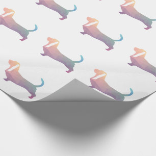 Basset Hound Hund farbenfrohe geometrische Silhoue Geschenkpapier
