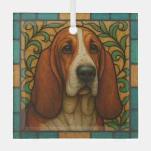 Basset Hound Hund "Festes Glas" Ornament Aus Glas