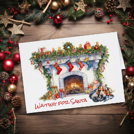 Basset Hound Hund Gewartet für Santa