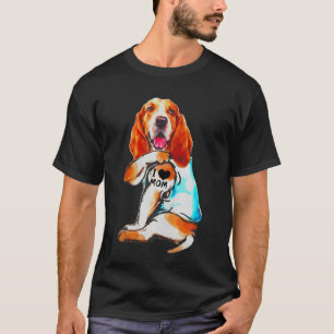Basset Hound Hund Ich liebe Mama tätowierter Hund T-Shirt