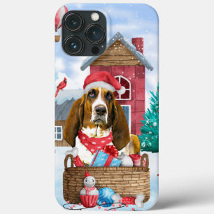 Basset Hound Hund im Schnee Weihnachtshaus Case-Mate iPhone Hülle