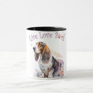 Basset Hound Hund Mama Floral Tasse