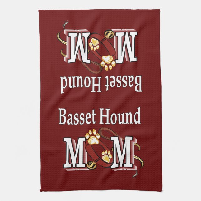 Basset Hound Hund MAMA Geschirrtuch (Vertikal)